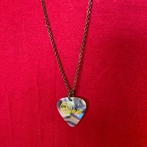 BLACK PEARL DESIGNER CELLULOID GUITAR PICK CHAIN NECKLACE BY D’ANDREA 9.6MM H